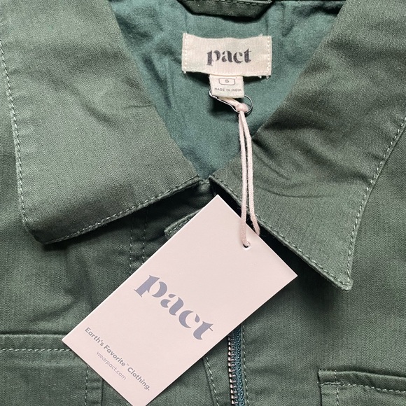 NWT pact Woven Twill Safari Jacket in Hunter Green - Small - Picture 7 of 9